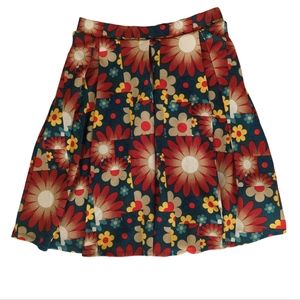 LuLaRoe Floral Pleated Boho A-Line Full Skirt SMALL Multicolor